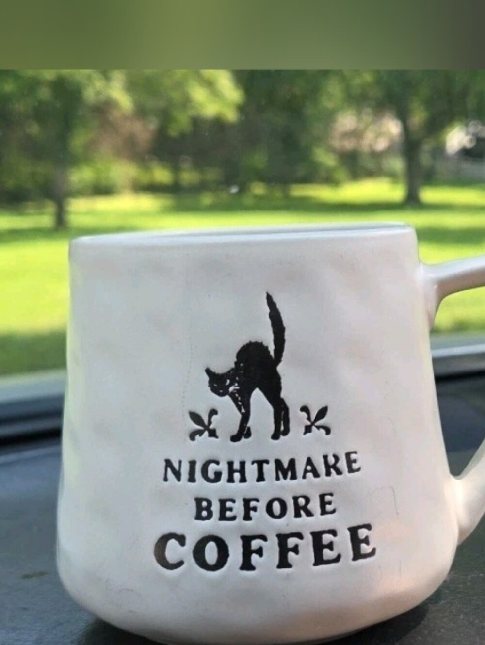 Halloween Spooky Cat Nightmare Before Coffee Large Coffee Mug Place & Time 18 Oz